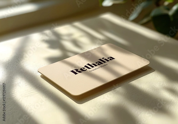 Fototapeta Curve Rectangle Business Card Mockup Template