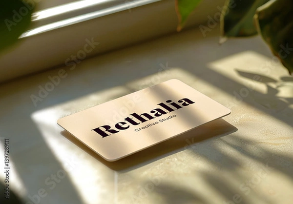 Fototapeta Curve Rectangle Business Card Mockup Template