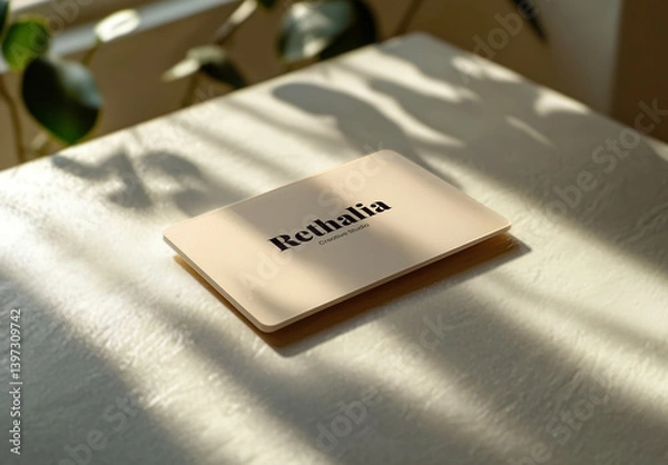 Fototapeta Curve Rectangle Business Card Mockup Template