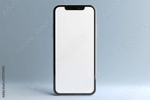 Fototapeta modern smartphone with empty screen on grey background