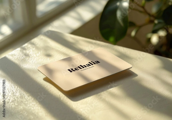 Fototapeta Curve Rectangle Business Card Mockup Template