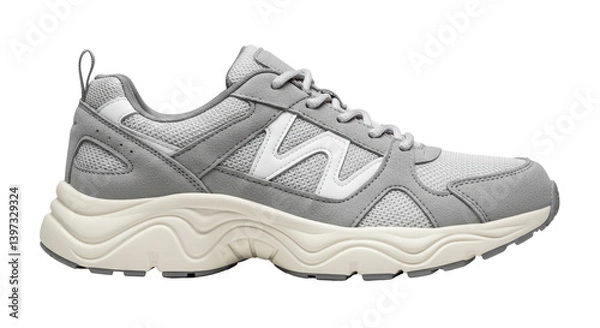 Fototapeta Isolated Gray and White Sneaker