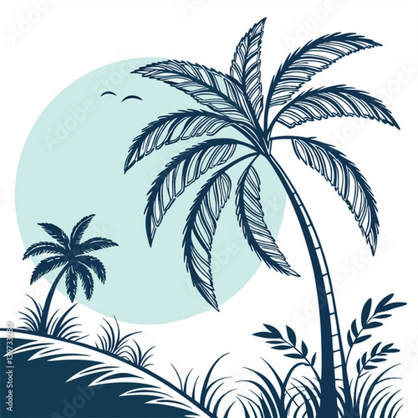 Obraz palm tree silhouette