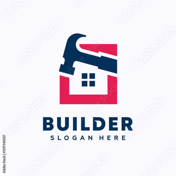 Obraz Home Construction Logo Design Template. House Building Store Logo Template