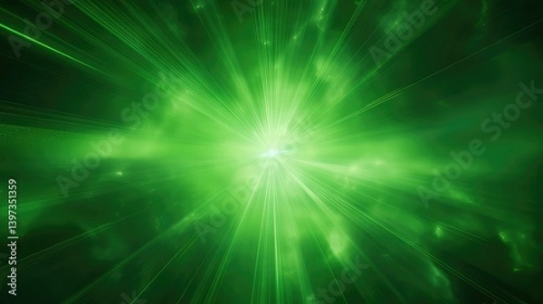 Obraz rays green burst background