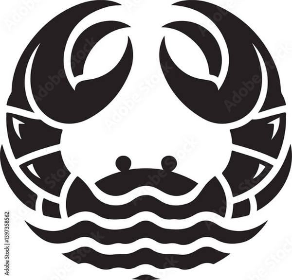 Obraz Crab Claws Logo Vector