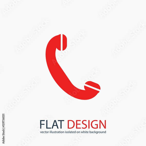 Fototapeta Phone, flat icon, vector illustration. Flat design style