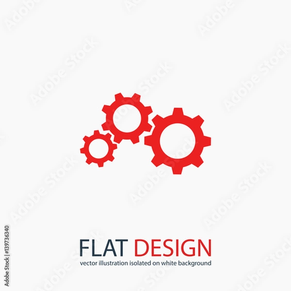 Fototapeta gears icon, vector illustration. Flat design style 