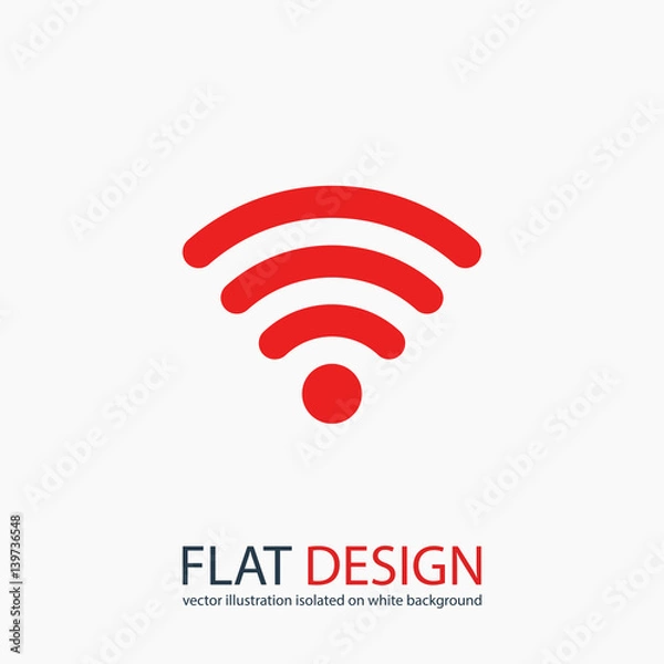 Fototapeta Wireless Icon, vector illustration. Flat design style