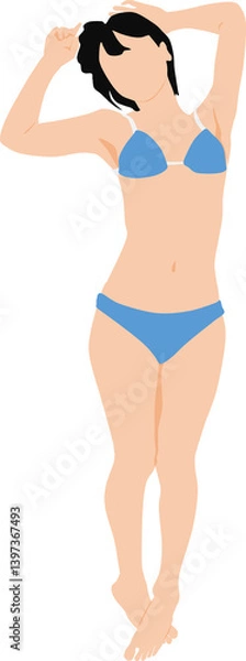 Fototapeta ポーズをとる水着を着た女性のイラスト	
