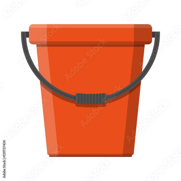 Obraz Red plastic bucket with handle.