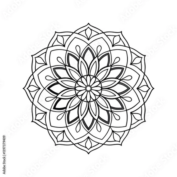 Fototapeta mandala abstract floral ornament