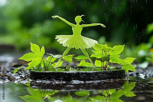 Obraz Green Dancer in Rain