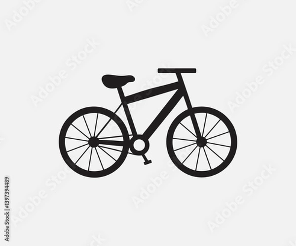 Fototapeta Simple Bicycle Silhouette Isolated On White Background