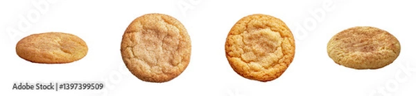 Obraz Assorted snickerdoodle cookies in different sizes and textures, cut out - stock png