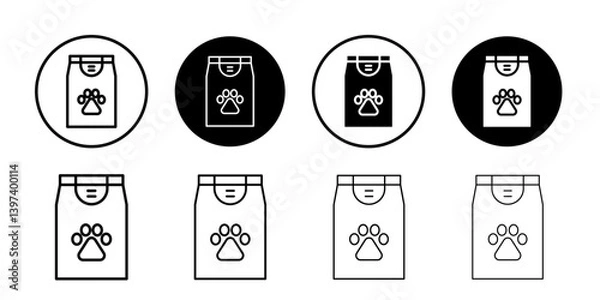 Fototapeta Dog food icon Black and white outline vector