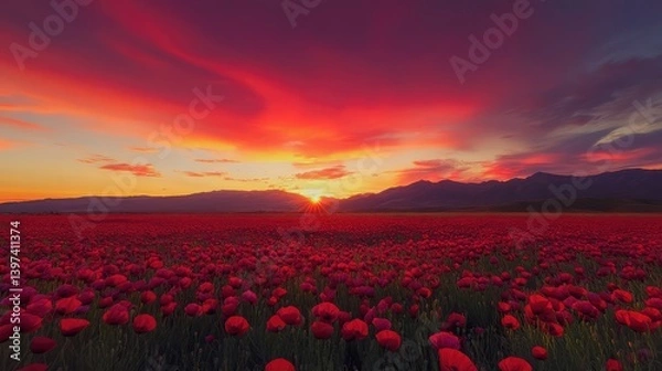 Obraz field red burst