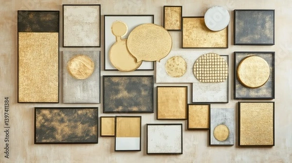 Obraz display gold speech bubble