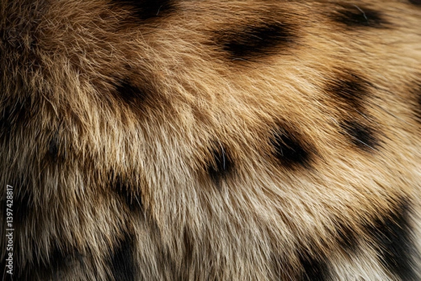 Fototapeta Close up of animal fur with dark spots pattern view