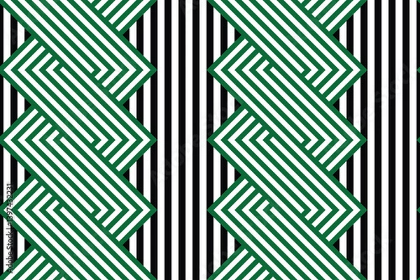 Obraz Geometric seamless pattern. Stripes braid zigzag. Vector illustration.