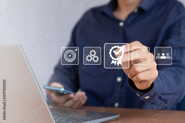 Fototapeta Standard Quality Control and Certification Concept.