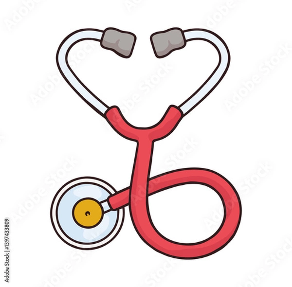 Fototapeta medical stethoscope cartoon illustration