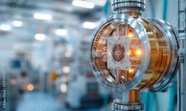 Fototapeta Advanced Quantum Processor Housing in Laboratory