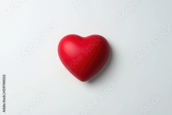 Fototapeta Red heart symbolizing love and affection, minimalistic design on