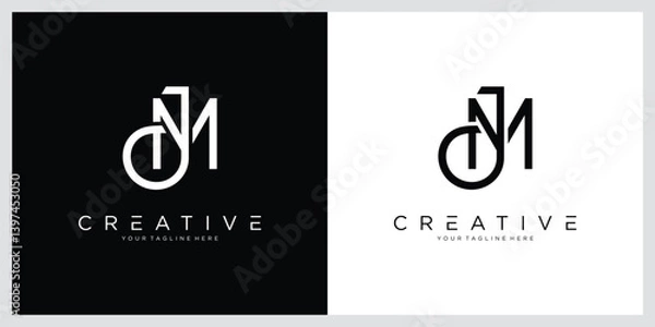 Obraz Initial JM or MJ Logo Design Vector