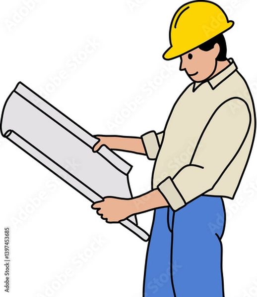 Obraz construction worker with clipboard