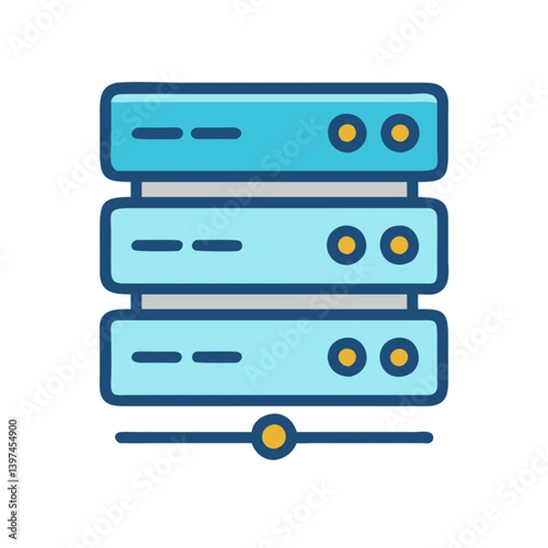 Fototapeta  Dynamic Server Flat Icon
