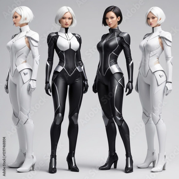 Obraz 3d render of a group of people