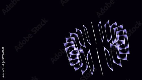 Fototapeta Wireframe tubes and cylinder from different sides. Vector abstract geometric 3D objects. Technology block chain network connection. Big data visualization.