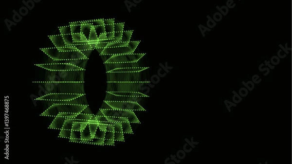 Fototapeta Wireframe tubes and cylinder from different sides. Vector abstract geometric 3D objects. Technology block chain network connection. Big data visualization.