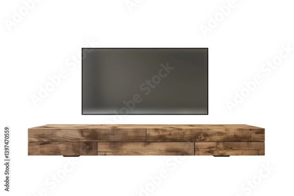 Fototapeta Modern Floating TV Consoles Isolated On Transparent Background