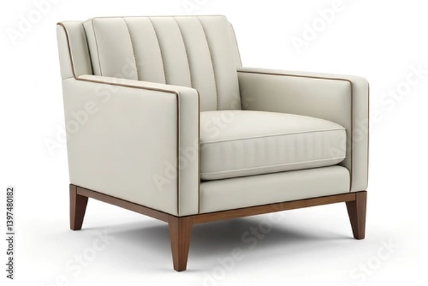 Obraz Modern Armchair Front View Isolated on a White Background