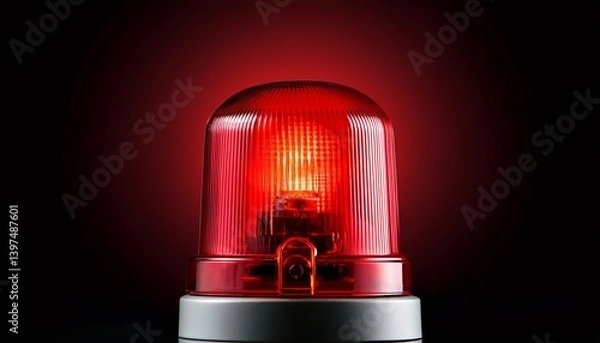 Obraz flash red siren light on isolated background