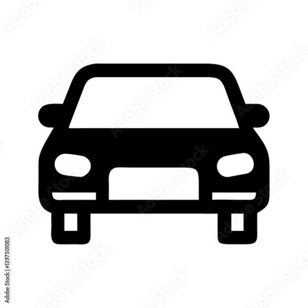 Obraz Front View Car Icon Design