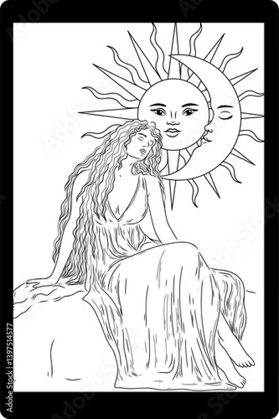 Obraz vintage vintage style deck of tarot cards. magical predictions of the future, mysterious characters.	