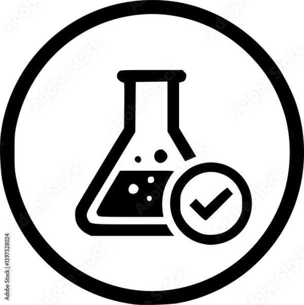 Fototapeta Lab tested round vector badge icon design

