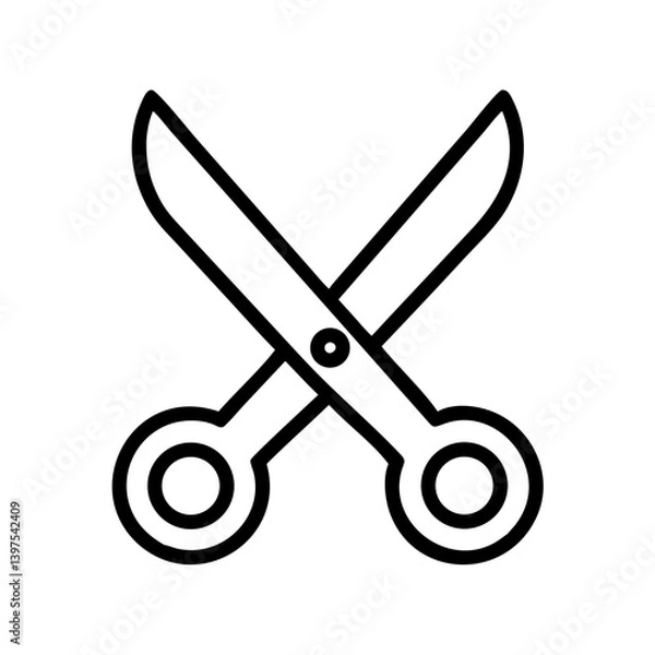 Fototapeta Open Scissors Simple Line Icon Design