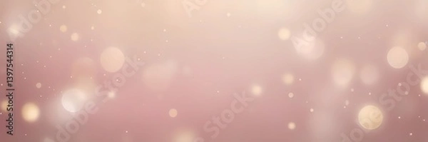 Fototapeta Rose gold glitter bokeh background sparkling lights effect festive celebration party backdrop texture design