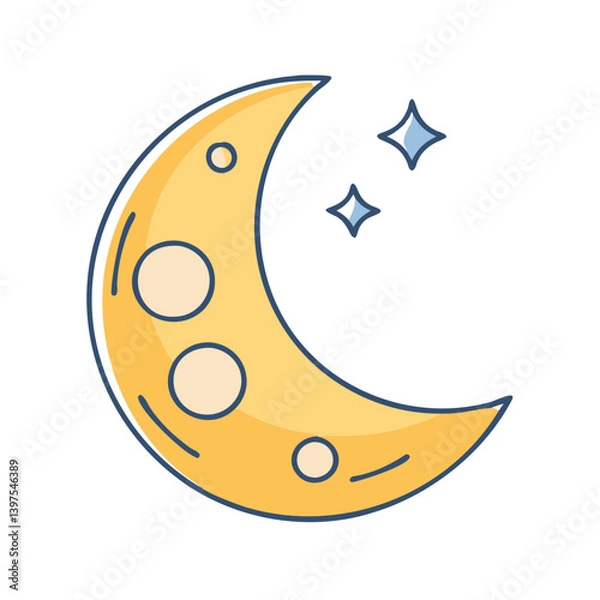 Fototapeta moon icon, moon vector illustration-simple illustration of moon, perfect for moon logos and icons