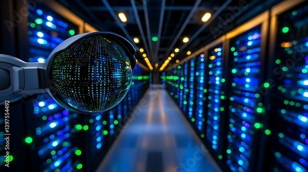 Fototapeta Data Center Security Camera View.
