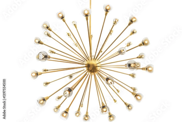 Fototapeta Capturing the Essence: Isolated Sputnik Chandelier Isolated On Transparent Background