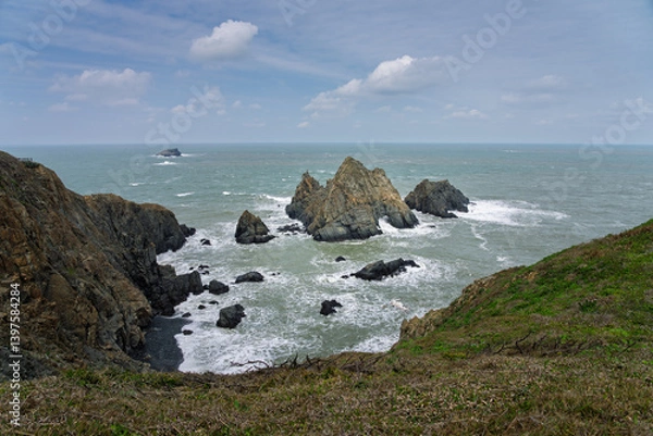 Fototapeta Seascape on Dongju Island in Taiwan.