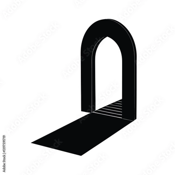 Fototapeta Archway Long Shadow Silhouette Vector