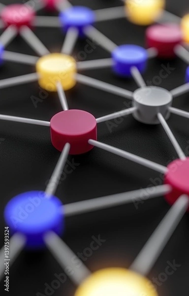 Obraz 3d network connection