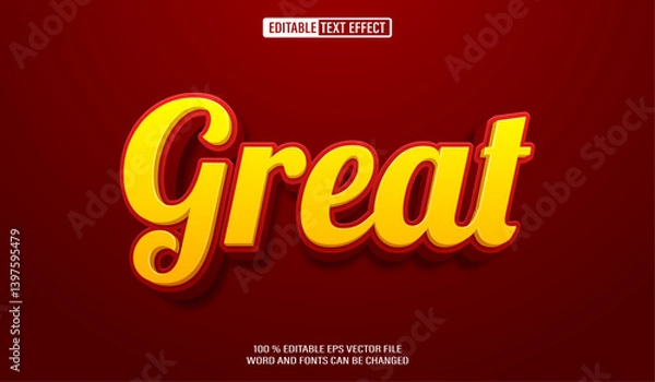 Obraz Editable 3d text style effect - Great text effect Template
