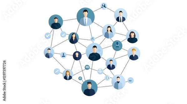 Fototapeta Connected world concept with digital elements and text space